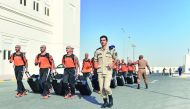 New students are received by officials at the Police College. 