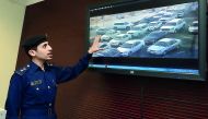 The official explaining the various traffic rules at an event.