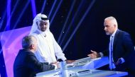(From left) Jurors Dr. Abdelhamid El-Zoheiry, Dr Khalid Al Ali, and Professor Fouad Mrad confer during the casting phase of Stars of Science.
