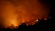 The Pocket wildfire burns in the hills above Geyserville, California, U.S., October 13, 2017. REUTERS/Jim Urquhart.