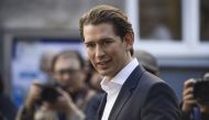 Sebastian Kurz, leader of conservative OVP party, arrives at a polling station to cast his vote in parliamentary election in Vienna, Austria on October 15, 2017. (Omar Marques/Anadolu Agency)