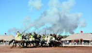 Riders perform on the opening day of Salon du Cheval d’El Jadida, yesterday.