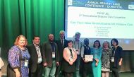Representatives from the Primary Health Care Corporation at the Royal College of General Practitioners (RCGP ) Dragons Den competition held in Liverpool