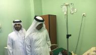 Qatar's ambassador to Sudan H E Rashid bin Abdulrahman al-Nuaimi visiting the injured Somalis who were taken to Khartoum for treatment following the attacks in the Somali capital.
