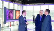 William Grant, the Chargé d’Affaires, interim of the US Embassy in Doha,  during the visit to NU-Q. 