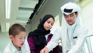 Students work on a project at the Engineering Explorers STEM enrichment programme by Texas A&M University at Qatar. 
