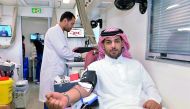 A file photo that shows Salem Al Mannai, Deputy Group President & CEO QIC MENA, during the blood donation camp. 