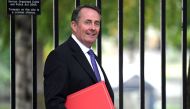 Britain's International Trade Secretary, Liam Fox, arrives for a meeting in Downing Street in central London, Britain October 9, 2017. Reuters/Toby Melville