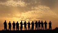 Iranian Kurdish Peshmerga, members of the Iranian Kurdistan Democratic Party (KDP-Iran), take part in routine military exercise in Koya, 100 kms east of Arbil, the capital of the autonomous Kurdish region of northern Iraq, on October 22, 2017. / AFP / SAF