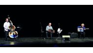 Rodolfo Mederos Trio (centre) at the “Tango Night Katara Trio Mederos Concert’’ yesterday.  Pic:  Kammutty V P / The Peninsula 