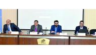 Speakers during the symposium  titled “Trump’s Iranian Nuclear Policy and its Implication for the Gulf” organised by QU-CAS. 