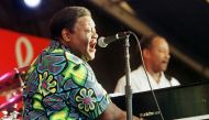 New Orleans rhythm and blues legend Fats Domino performs at the 30th Annual New Orleans Jazz and Heritage Festival April 25, 1999. Reuters/Lee Celano