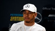 British F1 driver Lewis Hamilton attends a press conference in Mexico City on October 25, 2017, ahead of the Formula One Mexico Grand Prix next October 29. / AFP / ALFREDO ESTRELLA