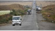 The Faysh Khabur road next to Tigris river, passing through a triangle merging the borders of Iraq, Syria and Turkey, is seen between IKRG and Syria, which opened for both criss and cross, and gained control by peshmergas in Duhok, Iraq on November 01, 20