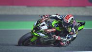 Kawasaki Racing Team’s Jonathan Rea in action during free practice at Losail Circuit yesterday, ahead of the final  round of WorldSBK.