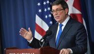 Cuba's Foreign Minister Bruno Rodriguez speaks during a press conference at the National Press Club in Washington, DC on November 2, 2017. AFP / Mandel Ngan
