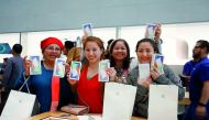 Apple's New iPhone X goes on sale at an Apple Store in California's Palo Alto, United States on November 03, 2017. Thousands amassed outside Apple stores across the U.S. on Friday in hopes of taking home the company's latest coveted smart phone. (Tayfun C