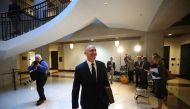 Carter Page, walks away after speaking to the media after testifying before the House Intelligence Committee on November 2, 2017 in Washington. (Mark Wilson/Getty Images/AFP)