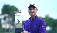 Justin Rose of England poses with a trophy after getting the first place in the Turkish Airlines Open 2017 Golf Tournament in Antalya, Turkey on November 05, 2017.Orhan Çiçek - AA
