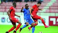 Action from QSL Cup match between Al Kharaitiyat vs Duhail at Al Shamal Stadium yesterday. The match ended in an four-all draw.