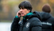 German national football team's head coach Joachim Loew leads a training session on November 9, 2017 at the training grounds of the Olympic stadium in Berlin, ahead of two friendly matches away to England. / AFP / Odd ANDERSEN
