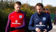 England manager Gareth Southgate and Eric Dier arrive for training Action Images via Reuters/John Sibley
