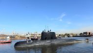 The Argentine military submarine ARA San Juan and crew are seen leaving the port of Buenos Aires, Argentina June 2, 2014. Picture taken on June 2, 2014. Armada Argentina/Handout via REUTERS 