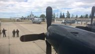 Planes participating in the search for the ARA San Juan submarine that is missing at sea are seen at the Almirante Zar Navy air base in Trelew, Argentina, in this handout released on November 21, 2017. Argentine Navy/Handout via REUTERS
