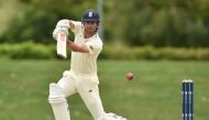 This file photo shows England opener Alastair Cook playing a shot against Cricket Australia XI on the second day of a four-day Ashes tour match at the Tony Ireland Stadium in Townsville. (AFP / Peter PARKS)