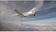 A Russian long-range bomber hits Islamic State targets in the northeast of Syria, in this still image taken from a video released by Russian Defence Ministry on November 25, 2017. Ministry of Defence of the Russian Federation

