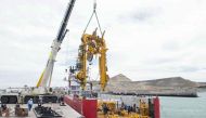 At the port of Comodoro Rivadavia, a ship carrying the submarine rescue vehicle cast off and headed toward the search zone. PHOTO: AFP.