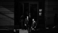 WASHINGTON, DC - DECEMBER 01: (EDITORS NOTE: Image has been converted to black and white.) Michael Flynn, former national security advisor to President Donald Trump, leaves following his plea hearing at the Prettyman Federal Courthouse December 1, 2017 in