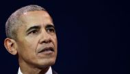 Former US President Barack Obama speaks at an innovative communications conference organised by Les Napoleons network group, where he appears as a guest of honour, in Paris, on December 2, 2017. /AFP /Martin BUREAU