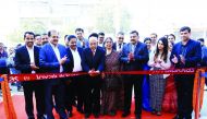 Vijay Prakash Jain (fourth left), Secretary General, Bhartiya Udyog Vyapar Mandal, inaugurating the Joyalukkas Showroom in South Extension, Delhi, India, yesterday. 