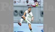 Al Sadd’s Hassan Al Haydous in action during the QNB Stars League. The Qatar international Forward contributed with two goals in Al Sadd’s 4-0 win over Al Kharaitiyat that saw them regain the second position in the standings.