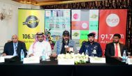 FROM LEFT: Manzoor Ahmed from QCA, Salem Al Fuhaid,  Ibn Ajayan Projects, Sajjad Hussain Chaudhary CEO Pro Event,  Lt. Muhammad Ali Al Muraizeeq, PRO Ministry of Interior, and Faisal Al Hudawi, Community Reach Out Coordinator MOI, during a media conferenc