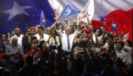 Chilean presidential candidate Sebastian Pinera (C), shown during his final campaign rally on December 14, 2017, won a lower-than-expected percentage of the vote in November's first round/ Pablo VERA, AFP.