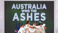 Cricket - Ashes test match - Australia v England - WACA Ground, Perth, Australia, December 18, 2017. Australian players celebrate after winning the third Ashes cricket test match. REUTERS/David Gray
