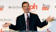 A file photo of January 27, 2010  suspended CEO of the Miss America Organization Sam Haskell III speaking during a news conference for judges in the 2010 Miss America Pageant at the Planet Hollywood Resort & Casino in Las Vegas, Nevada. / AFP / GETTY IMAG