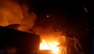 Firefighters try to extinguish a fire at a restaurant in Mumbai, India, December 29, 2017. REUTERS/Stringer