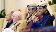 Emir H H Sheikh Tamim bin Hamad Al Thani watching the action of Qatar ExxonMobil Open Men’s singles second round at the Khalifa International Tennis and Squash Complex, yesterday.