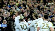 A file photo of Leeds United’s players and officials. 