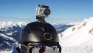 A GoPro camera is seen on a skier's helmet as he rides down the slopes in the ski resort of Meribel, French Alps, January 7, 2014. Reuters/Emmanuel Foudrot