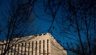 (FILES): This file photo taken on December 29, 2016 shows the Russian Embassy in Washington, DC. AFP / Brendan Smialowski