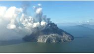 The remote island volcano of Kadovar spews ash into the sky in Papua New Guinea, January 6, 2018. SAMARITAN AVIATION/via REUTERS 