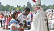 Pope Francis leads a mass at the O'Higgins Park in Santiago, Chile, January 16, 2018. Osservatore Romano/Handout via Reuters