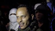 Oscar Perez, agent of the Investigation, Scientific, Criminal and Criminal Investigation Unit (CICPC), while participating in a night march in Caracas, Venezuela, 13 July 2017 (issued 16 January 2018). EPA