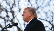 US President Donald J. Trump addresses March for Life Participants and Pro-Life Leaders via teleconference from the Rose Garden of the White House in Washington, DC, USA, 19 January 2018.  EPA/JIM LO SCALZO
