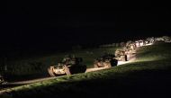 Tanks are being transported to Reyhanli district of Hatay, Turkey as part of the 