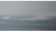 A photo taken from Turkey's Kilis shows smokes rising as Turkish army continues to hit PYD/PKK terror group targets within the 'Operation Olive Branch' launched in Syria's Afrin, on January 21, 2018 in Kilis, Turkey. Kerem Kocalar - Anadolu 
